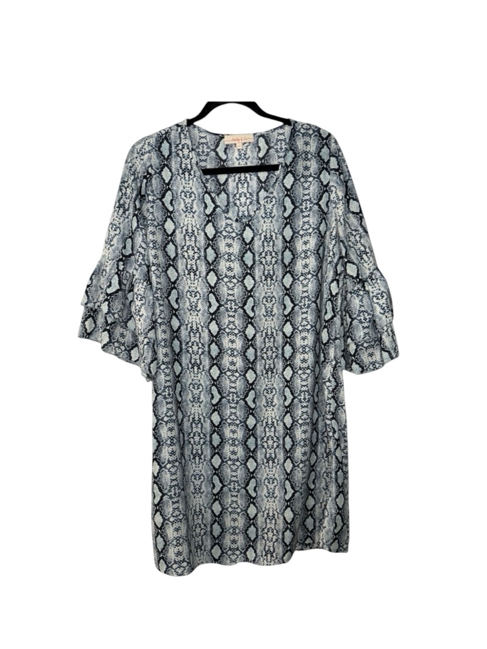 Hailey & Co. Snakeskin Print V-Neck Shift Dress Size M